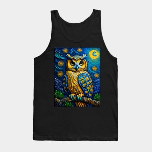 Owl in starry night Tank Top